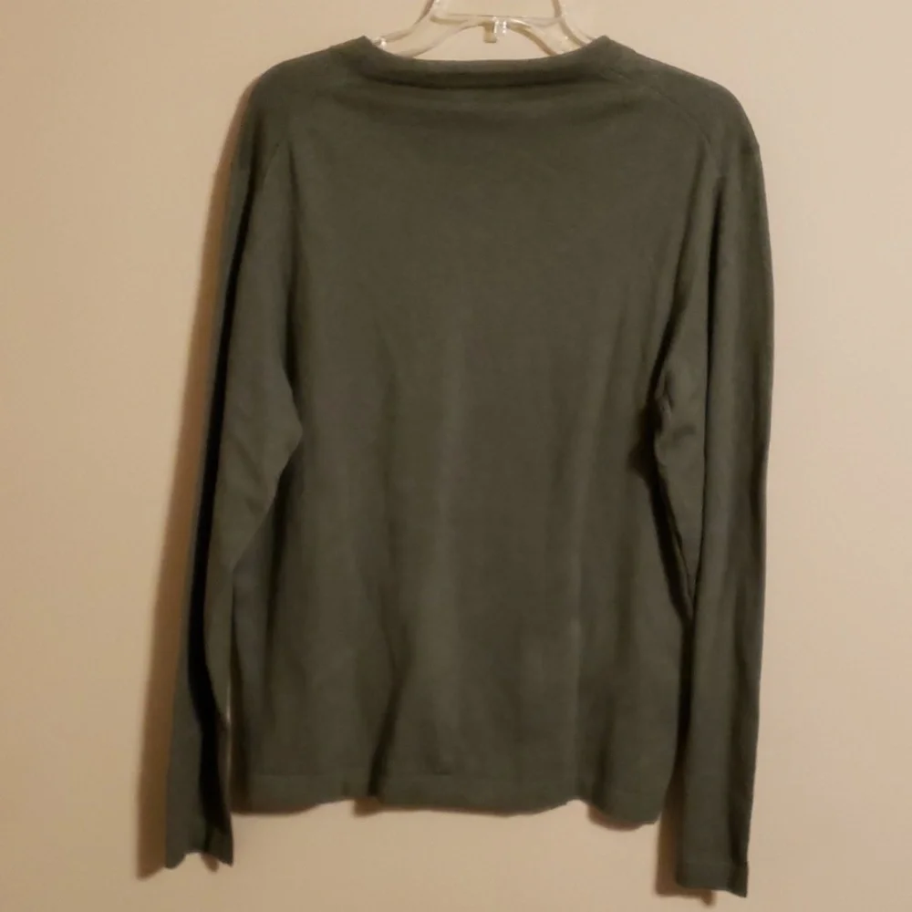 Alfani pima cotton green sweater lightweight nwt